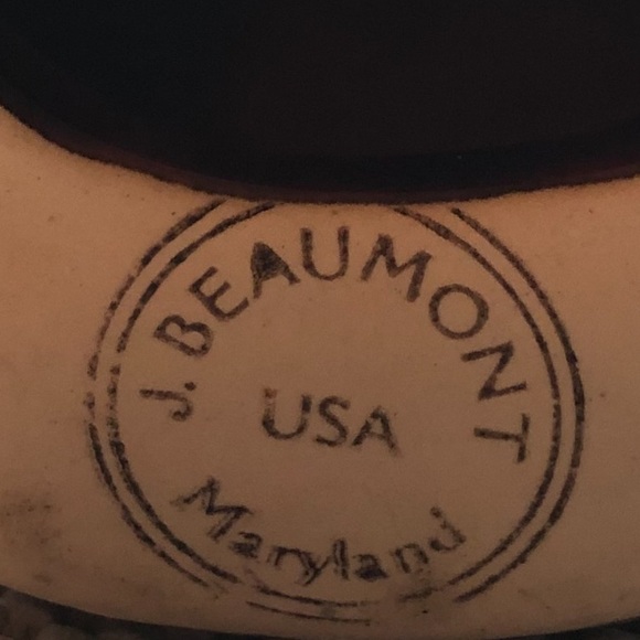 J BEAUMONT BROWN GLAZED CAT FIGURE,signed,maryland - Picture 6 of 6